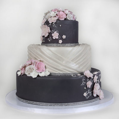 3 Tier Grey Wedding Cake