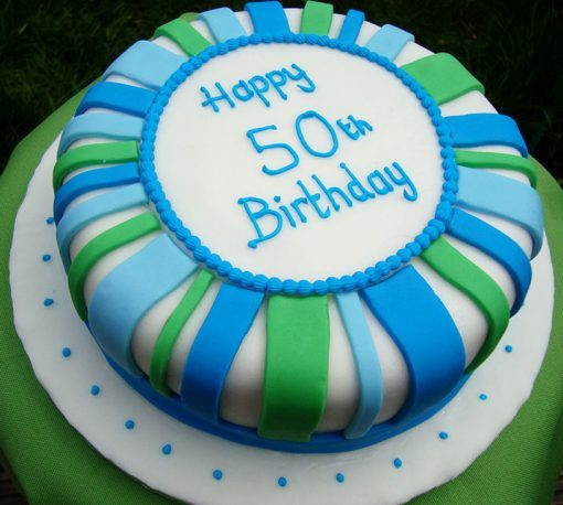 Blue Green Theme Dad Birthday Cake
