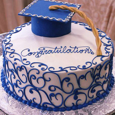 Blue Cap Graduation Cake