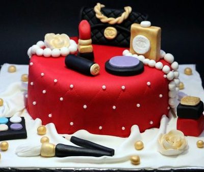Chanel Red Makeup Cakes