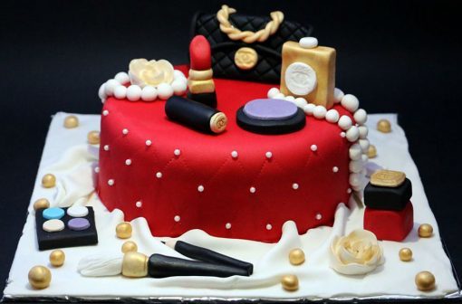 Chanel Red Makeup Cakes