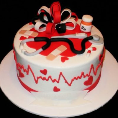 Nurse Red Theme Medical Cake