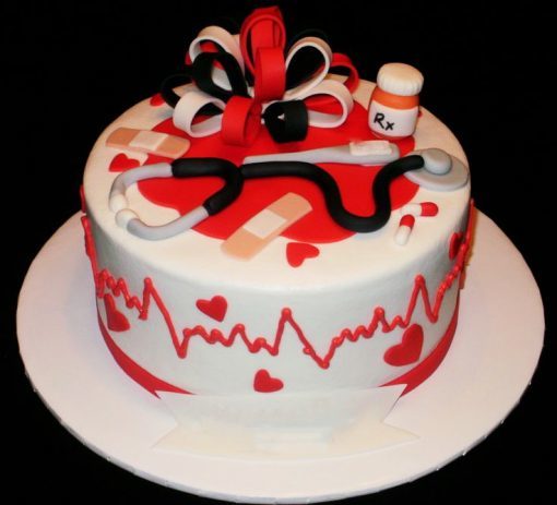 Nurse Red Theme Medical Cake