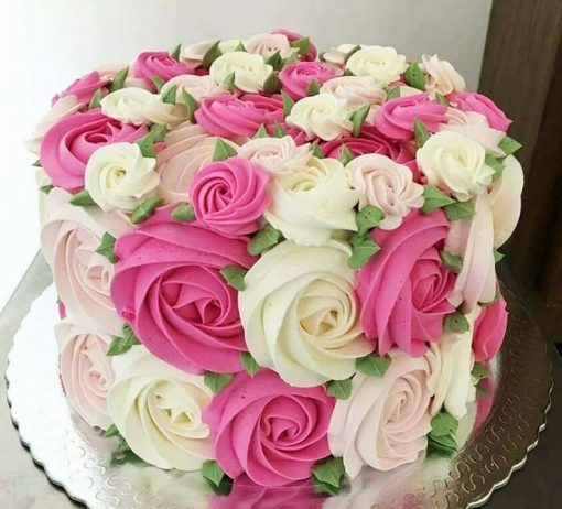 happy birthday flowers cake images
